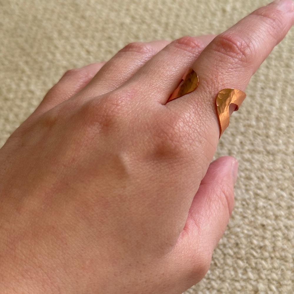 Hammered Copper Adjustable Ring - image 2